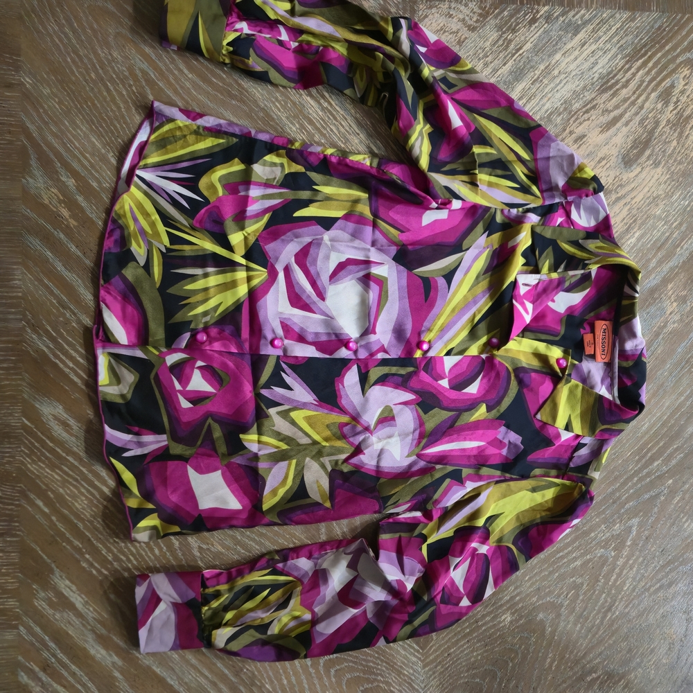 Missoni for Target Floral Abstract Button Down Blouse Women’s S Pink Green - Picture 5 of 9